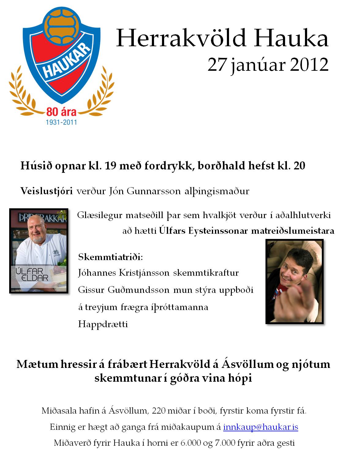 Herrakvöld Hauka Herrakvöld 2012